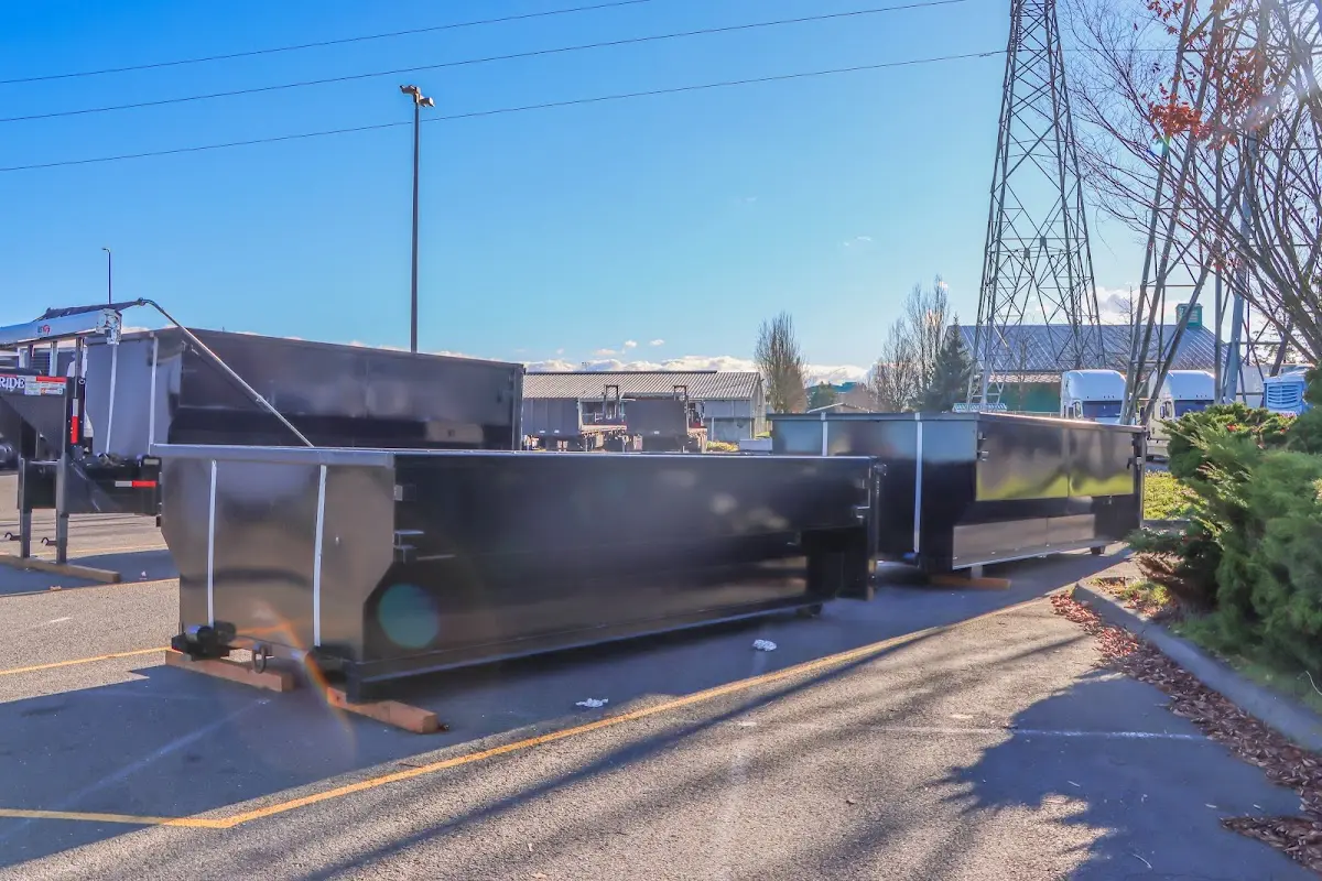 Roll-off dumpster ready for waste disposal at job site for 40 Yard Dumpster Rental in Waterford